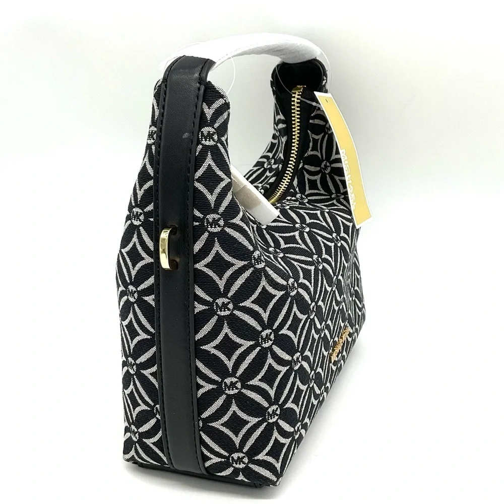 Michael Kors Ember Small Logo Jacquard Messenger Bag Black